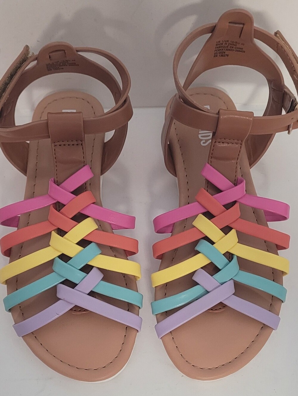 Girls  Multicolor Braided Sandals - Tan Base...NWOT